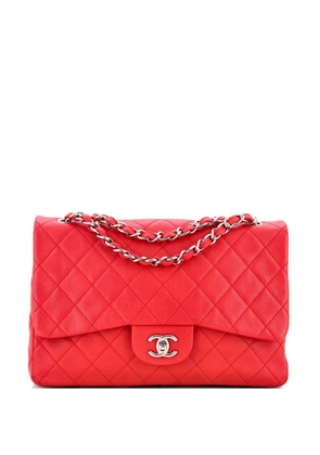 CHANEL Pre-Owned Classic Single Flap Bag Quilted Caviar Jumbo shoulder bag - Red
