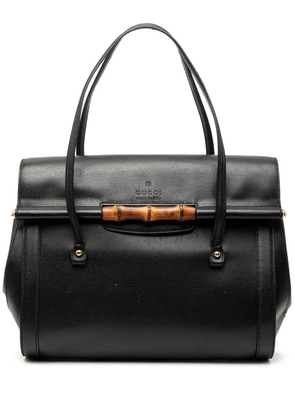 Gucci Pre-Owned 2000-2015 Large Leather Bamboo Bullet tote bag - Black