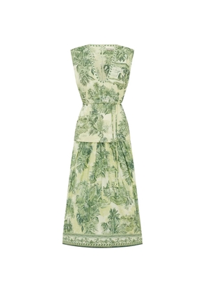 ALEMAIS Sara print tiered midi dress - Neutrals