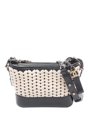 CHANEL Pre-Owned 2019 Small Knit and Calfskin Gabrielle Hobo crossbody bag - White