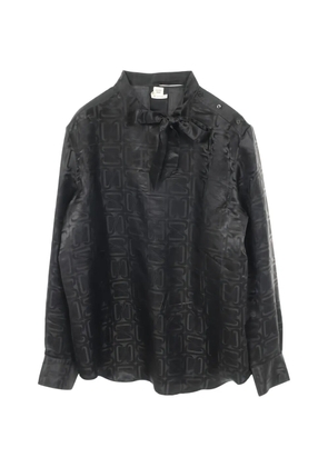 Hermès Pre-Owned 2010s bow tie long sleeve blouse - Black