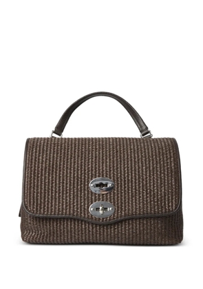 Zanellato raffia turn-lock tote bag - Brown