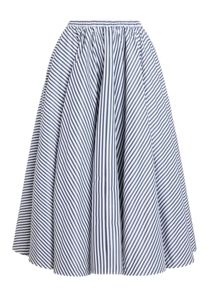Patou elasticated-waist striped midi A-line skirt - Blue