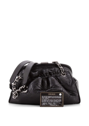 CHANEL Pre-Owned Paris-New York Pleated Frame Bag Distressed Lambskin Small shoulder bag - Black