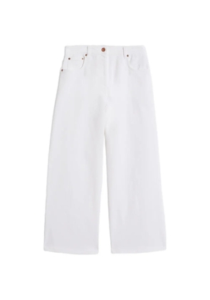 ASPESI button cropped jeans - White