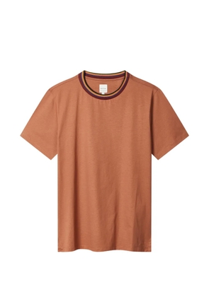 Paul Smith striped-collar T-shirt - Brown