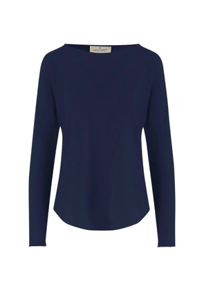 Bruno Manetti crew-neck curved-hem top - Blue