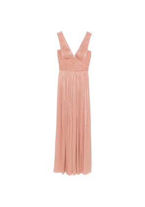 Costarellos V-neck pleated maxi dress - Pink