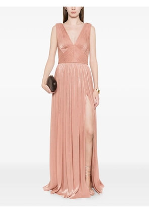 Costarellos V-neck pleated maxi dress - Pink
