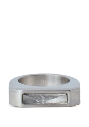 Rick Owens brushed rectangular ring - Silver