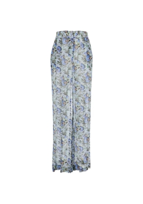 Semicouture floral-print palazzo pants - Blue