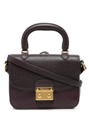 Miu Miu Pre-Owned 2010-2025 Bicolor Goatskin Madras Top Handle satchel - Purple