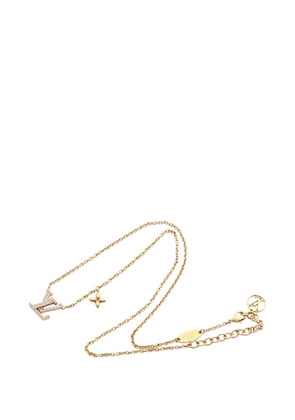 Louis Vuitton Pre-Owned 2022 Gold Plated Crystal LV Iconic Necklace costume necklace