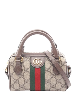 Gucci Pre-Owned 2016-2026 Mini GG Supreme Ophidia Boston Bag satchel - Brown