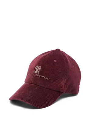Brunello Cucinelli logo-embroidered corduroy cap