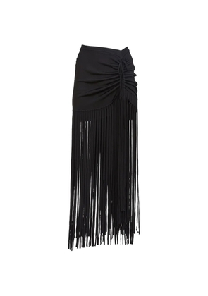Toccin Amalia ruched fringed maxi skirt - Black