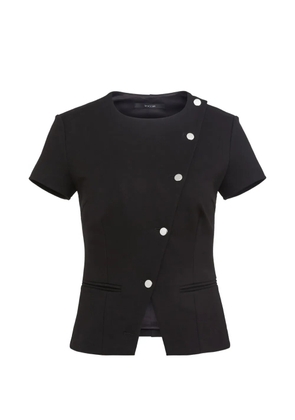 Toccin Maude asymmetric-button short-sleeve top - Black