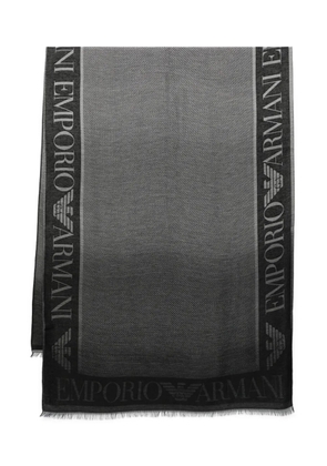 Emporio Armani logo-embellished scarf - Black