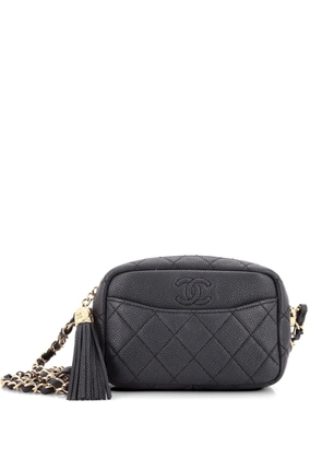 CHANEL Pre-Owned Coco Tassel Camera Case Quilted Caviar Mini crossbody bag - Black