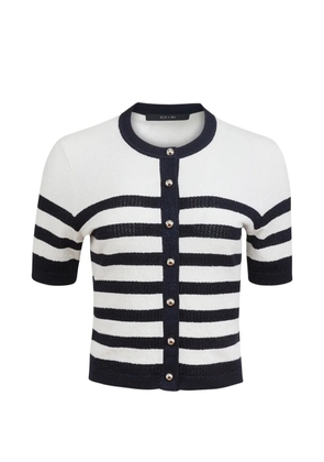 Toccin Oakley striped button-down short-sleeve cardigan - White