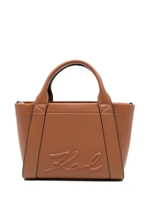 Karl Lagerfeld K7Ville embossed-logo tote bag - Brown
