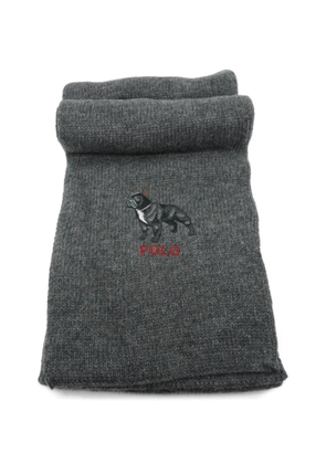 Polo Ralph Lauren bulldog embroidered scarf - Grey