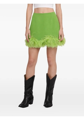 Vivetta feather-trimmed mini skirt - Green