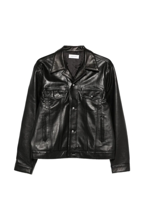 Ernest W. Baker multiple-pockets buttoned leather jacket - Black