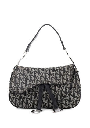 Christian Dior Pre-Owned Vintage Double Saddle Bag Diorissimo Canvas shoulder bag - Black