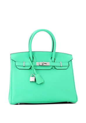Hermès Pre-Owned Birkin Handbag Green Togo with Palladium Hardware 30 tote bag