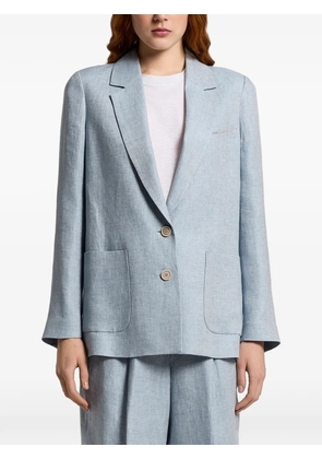 Peserico button patch-pocket blazer - Blue