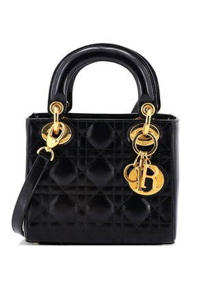 Christian Dior Pre-Owned Lady Dior Bag Cannage Quilt Patent Mini satchel - Black