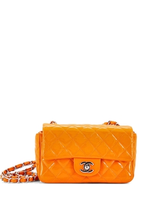 CHANEL Pre-Owned Classic Single Flap Bag Quilted Patent Mini crossbody bag - Orange