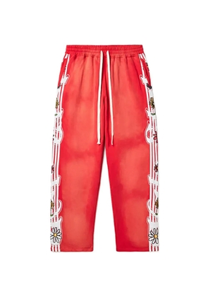 Vale Garden floral striped track pants - Red