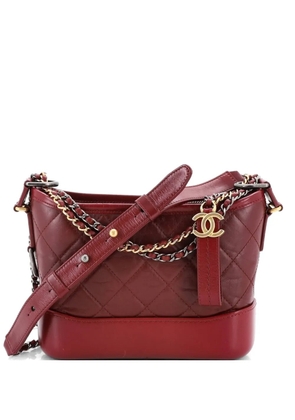 CHANEL Pre-Owned Gabrielle Quilted Aged Calfskin Small hobo bag - Red