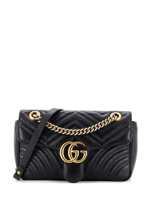 Gucci Pre-Owned GG Marmont Flap Bag Matelasse Leather Medium shoulder bag - Black