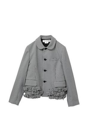 Comme Des Garçons Girl ruffled houndstooth jacket - Black