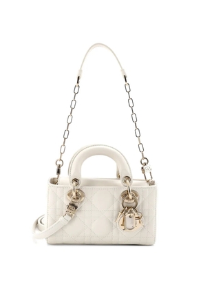 Christian Dior Pre-Owned Lady D-Joy Bag Cannage Quilt Lambskin Micro satchel - White