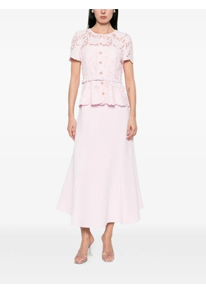 Self-Portrait lace belted dress - Pink