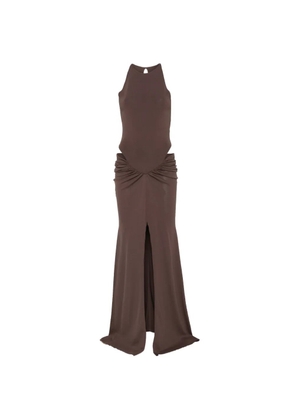 Erika Cavallini slit fitted dress - Brown
