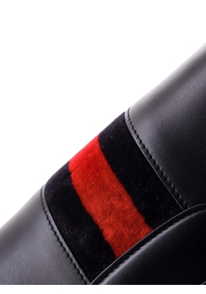 Gucci Pre-Owned Horsebit 1955 Leather with Web Velvet Detail Small shoulder bag - Blue