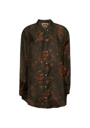 Uma Wang buttoned floral shirt - Brown