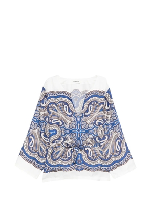P.A.R.O.S.H. Skindy paisley tie-waist blouse - White