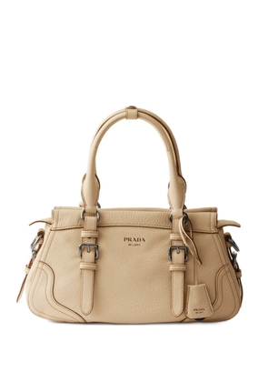 Prada large leather tote bag - Neutrals