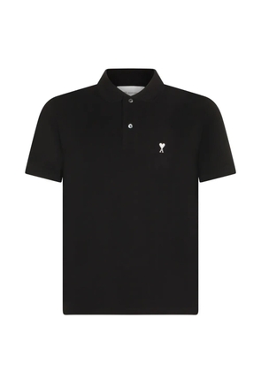AMI Paris Ami de Coeur logo-embroidered polo shirt - Black