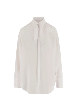 SA SU PHI tie-neck buttoned shirt - White