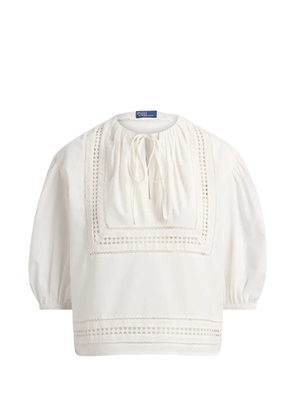 Polo Ralph Lauren tie-neck broderie-anglaise blouse - White