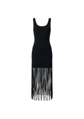 Toccin Roxanne scoop-neck fringe-detail mini dress - Black