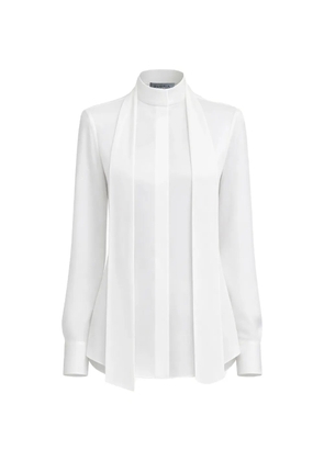 Gloria Coelho Crepe bow-collar shirt - White