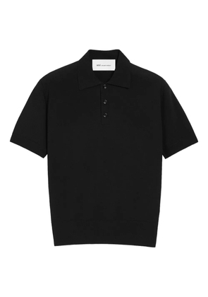 AMI Paris short-sleeves knit polo shirt - Black